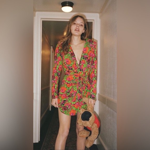 ZARA FLORAL PRINT DRESS - Picture 6 of 8